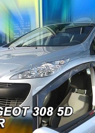 Дефлекторы окон ветровики peugeot 308 5d 07-14 вставные 4шт heko пежо 308