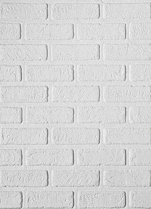 Самоклеящиеся настенные 3д панели (обои) под белый кирпич 77х70 см / декоративная белая панель 3.2