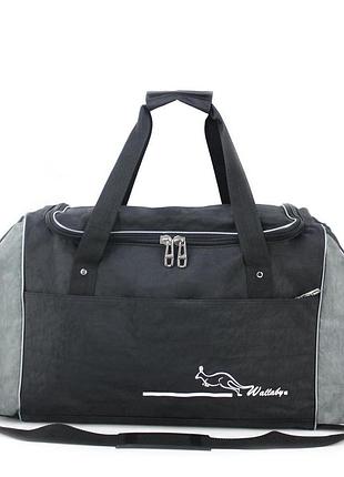 Сумка спортивна wallaby 447 чорна з сірим