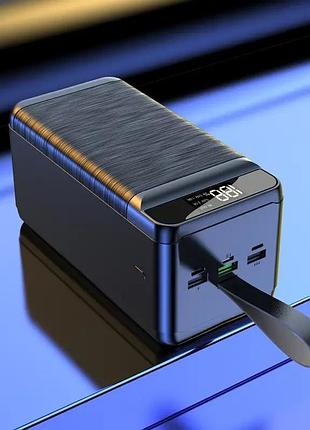 Повербанк king kp pd-80 80000 mah (22.5w) зі швидкою зарядкою qc 3.0, 3xusb, дисплеєм та ліхтариком, чорний