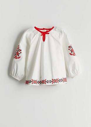 2-3/3-4/4-5/5-6/6-7 р нова блуза сорочка для дівчинки з круглим вирізом вишиванка вишивка lc waikiki вайкікі