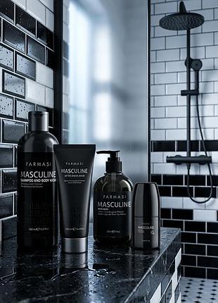 Мужской набор ухода farmasi masculine (шампунь 2в1, лосьон, дезодорант, мыло)