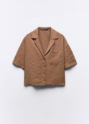 Сорочка жіноча zara коричнева модал
