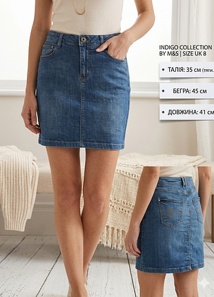 Джинсовая юбка marks &amp; spencer indigo collection (размер xs-s / rur 8.8