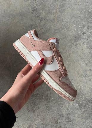 Кроссовки женские nike dunk low suede rose