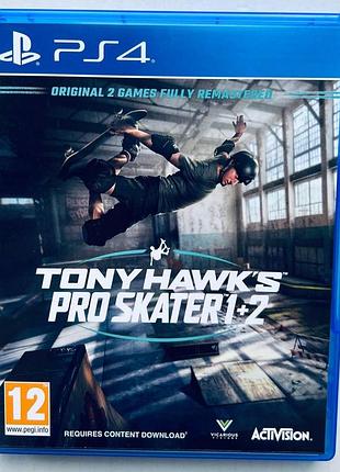 Tony hawk's pro skater 1 + 2, б/в, англійська версія - диск для playstation 4