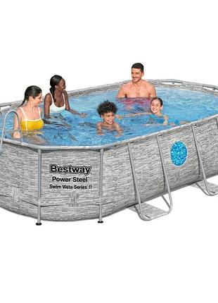 Бассейн каркасный bestway овальный 427х250х100 см, 7250 л