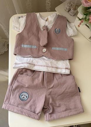 Святковий літній костюм-трійка для хлопчика babe baby kids wear
