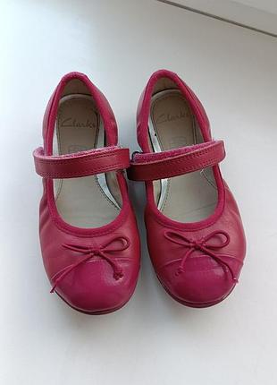 Кожаные балетки clarks розовые 26 размер для девочки