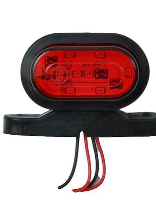 Габарит "ріжки" прямий 5*8см 12/24v міні-овальний червоний+білий 8+8led "kir" mrt-303 (1шт)