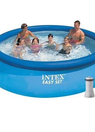 Бассейн надувной intex easy set круглый 366х76 см, 5621 л, синий