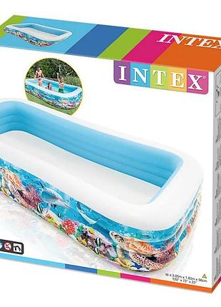 Бассейн надувной прямоугольный intex семейный 999 л
