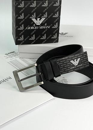 Чоловічий ремінь armani з натуральної шкіри, чоловічий ремінь армані 130 см, ремінь зі шкіри чорного кольору