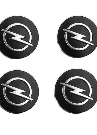 Наклейка на колпаки opel (60мм) черная (4шт)
