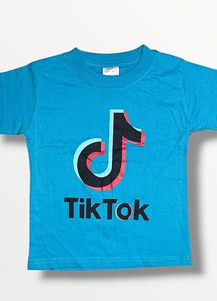 Бавовняна футболка tiktok футболка блакитного кольору