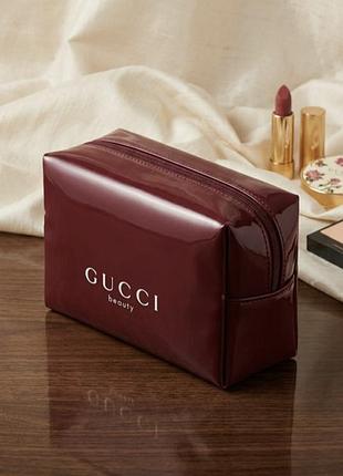 Бордовый косметичка gucci beauti