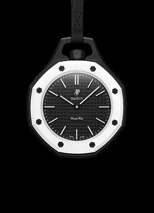 Чорний годинник audemars piguet x swatch royal pop, ap x swatch