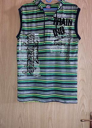 Футболка мужская с капюшоном  р.50-52 xl (турция)  разноцветная
