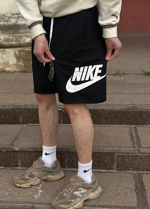 Сірі шорти nike big logo / чоловічі трикотажні шорти найк з великим лого / спортивні