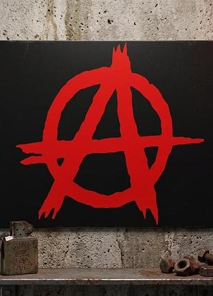 Плакат на металле анархия (anarchy) рок-символика панк-арт, 14х20 см