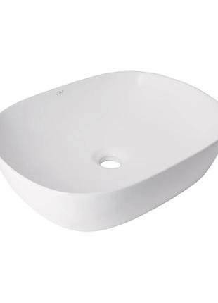 Умивальник накладний qtap aquarius 470x380x120 мм, white, прямокутний