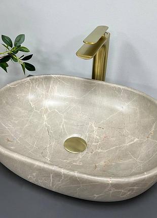 Умывальник (раковина) vbi modena s beige stone matt накладной