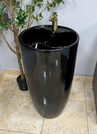 Умывальник (раковина) vbi agriento black glossy напольный