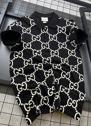 Чоловіче поло gucci в чорному кольорі