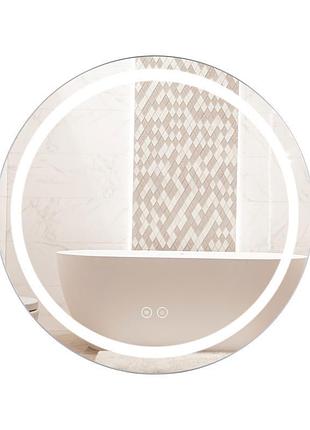 Зеркало qtap mideya r600 с led-подсветкой touch, с антизапотеванием, диммером qt2078f803w