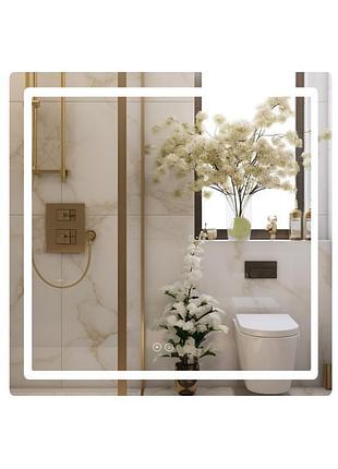 Зеркало qtap mideya 800x800 с led-подсветкой touch, с антизапотеванием, диммером qt2078ncf8080w