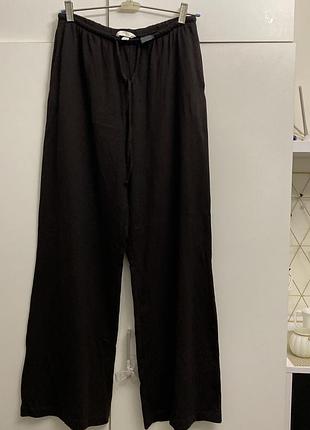 Брюки трикотаж широкі коричневі h&m