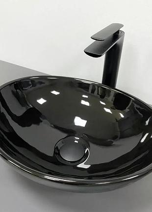 Умывальник (раковина) vbi parma black glossy накладной