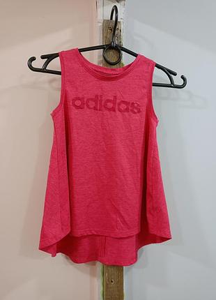 Детская спортивная майка adidas розового цвета с логотипом
