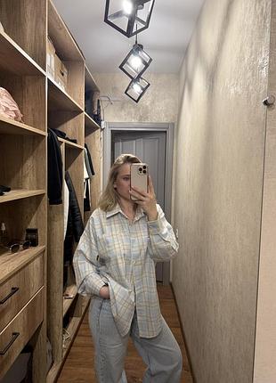 Картата сорочка, блакитного кольору