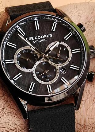 Чоловічий водостійкий годинник lee cooper england midnight black