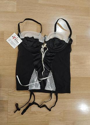 Стильний топ-пенюар,спандекс+
атлас+кружево, оригинал, 
avania, size m
poland