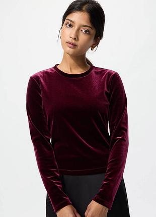 Велюровий лонгслів uniqlo