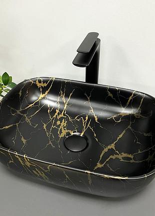 Умывальник (раковина) vbi ravenna marble black matt накладной