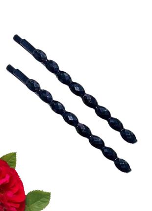 Набір 2 шт шпилька невидимка чорна fashion jewelry 5.5 см