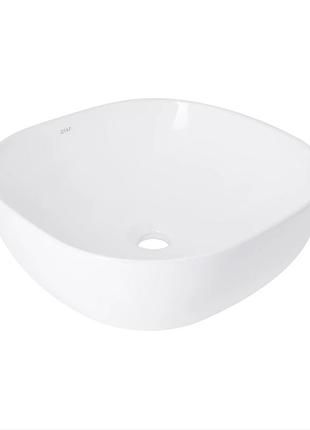Умивальник (раковина) накладний qtap kolibri 400х400х140 мм, white, квадратний