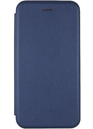 Кожаный чехол-книжка classy для xiaomi redmi 9a темно-синий