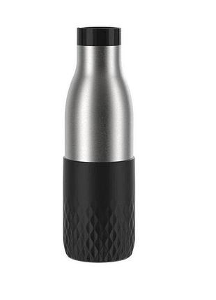 Термопляшка tefal bludrop soft touch 500 мл нержавіюча сталь графітова герметична