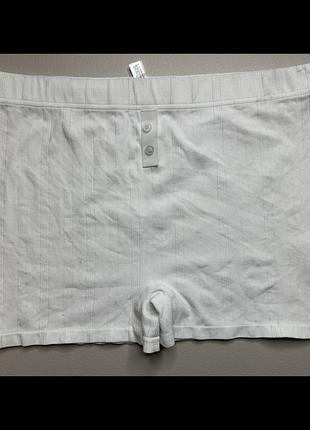 Трусики шортики, піжамні в рубчик primark - білі, рр m, xl