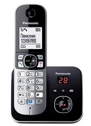 Радиотелефон dect+ав panasonic kx-tg6821uab беспроводной черный