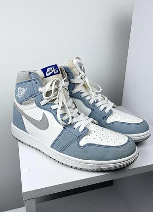 Nike air jordan 1 (размер 43) кеды кроссовки высокие dunk force blazer chicago bred retro basketball nba court vision голубые university blue