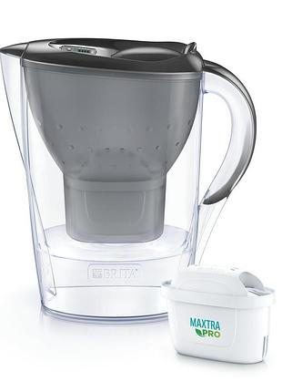 Глечик для очищення води brita marella mxpro 2.4 л 1.4 л фільтрована вода графіт