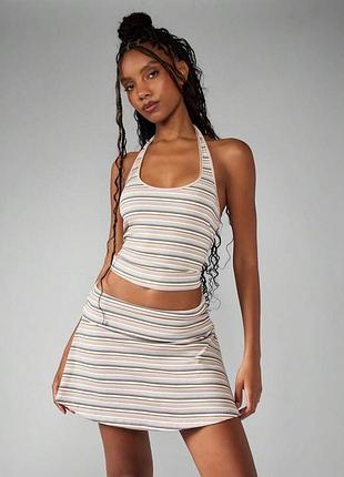 Костюм в смужку із топу та спідниці missguided m
