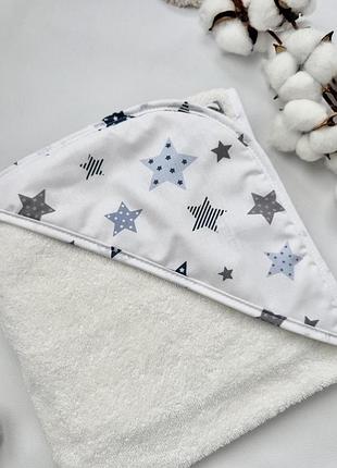 Полотенце-уголок детский baby comfort звезды 75*75 см серая махра