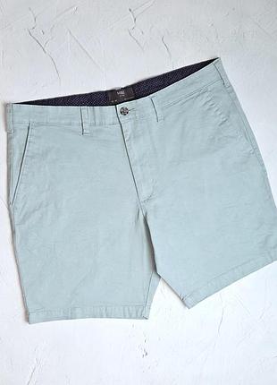🎁1+1=3 фирменные мятные хлопковые мужские шорты чинос marks &amp; spencer, размер 48 - 50