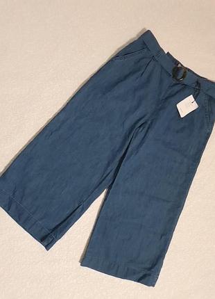 Натуральные коттоновые кюлоты new look denim,тонкий джинс,р.40,новые